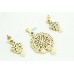 Fashion white zircon Polki stone wedding jewelry Pendant earring Gold Plated